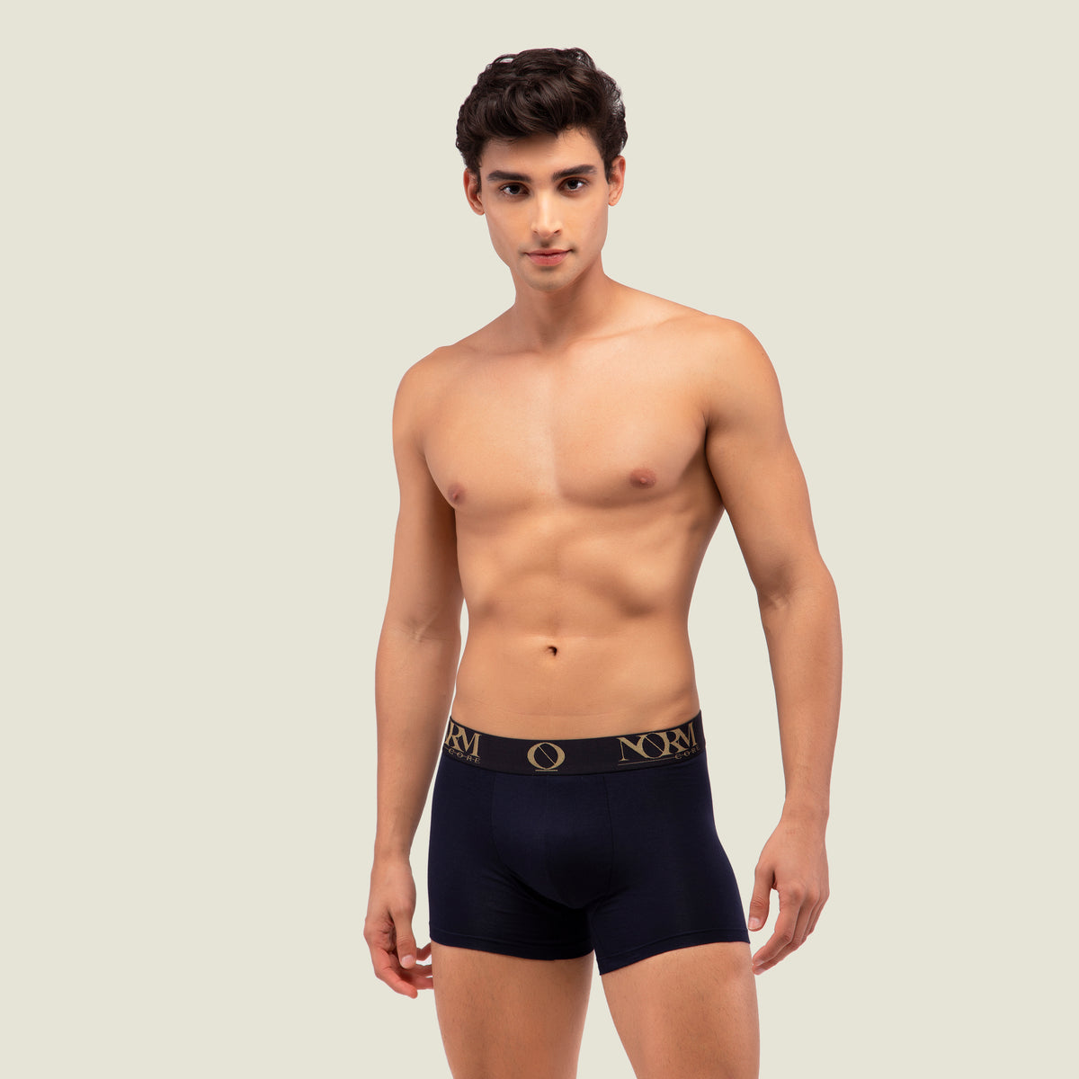 Navy Blue Trunk with Gold Waistband