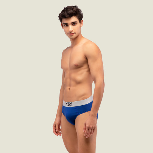 Blue Brief with Silver Waistband