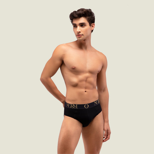 Black Brief with Gold Waistband