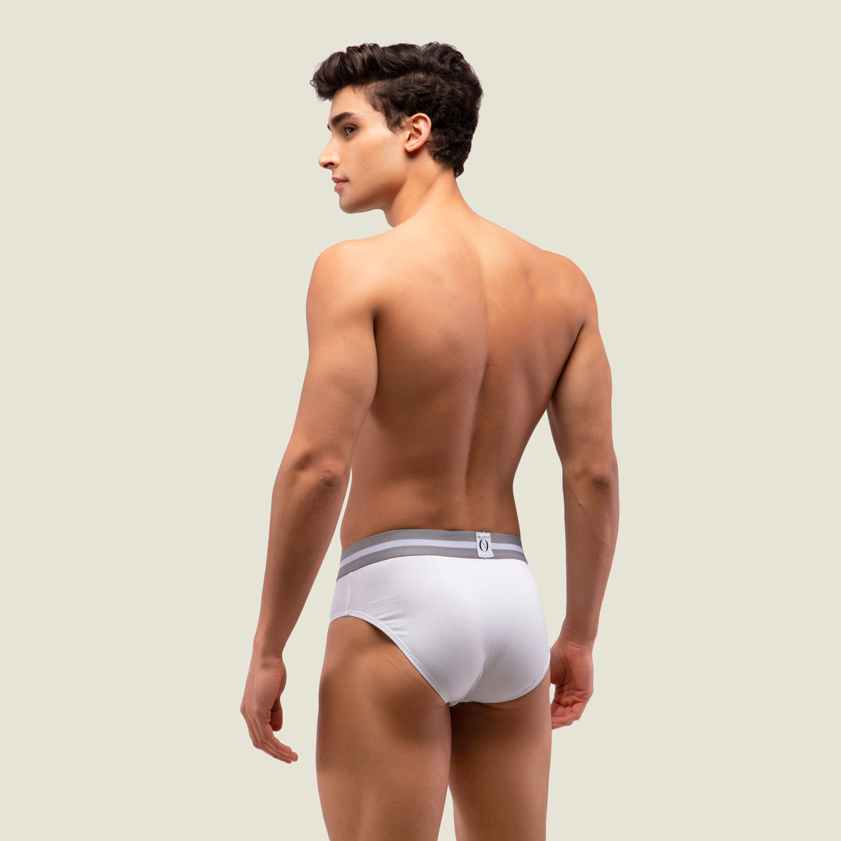 White Brief with Grey Waistband