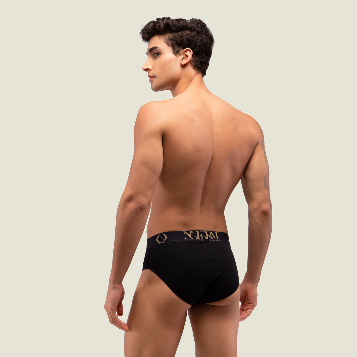 Black Brief with Gold Waistband
