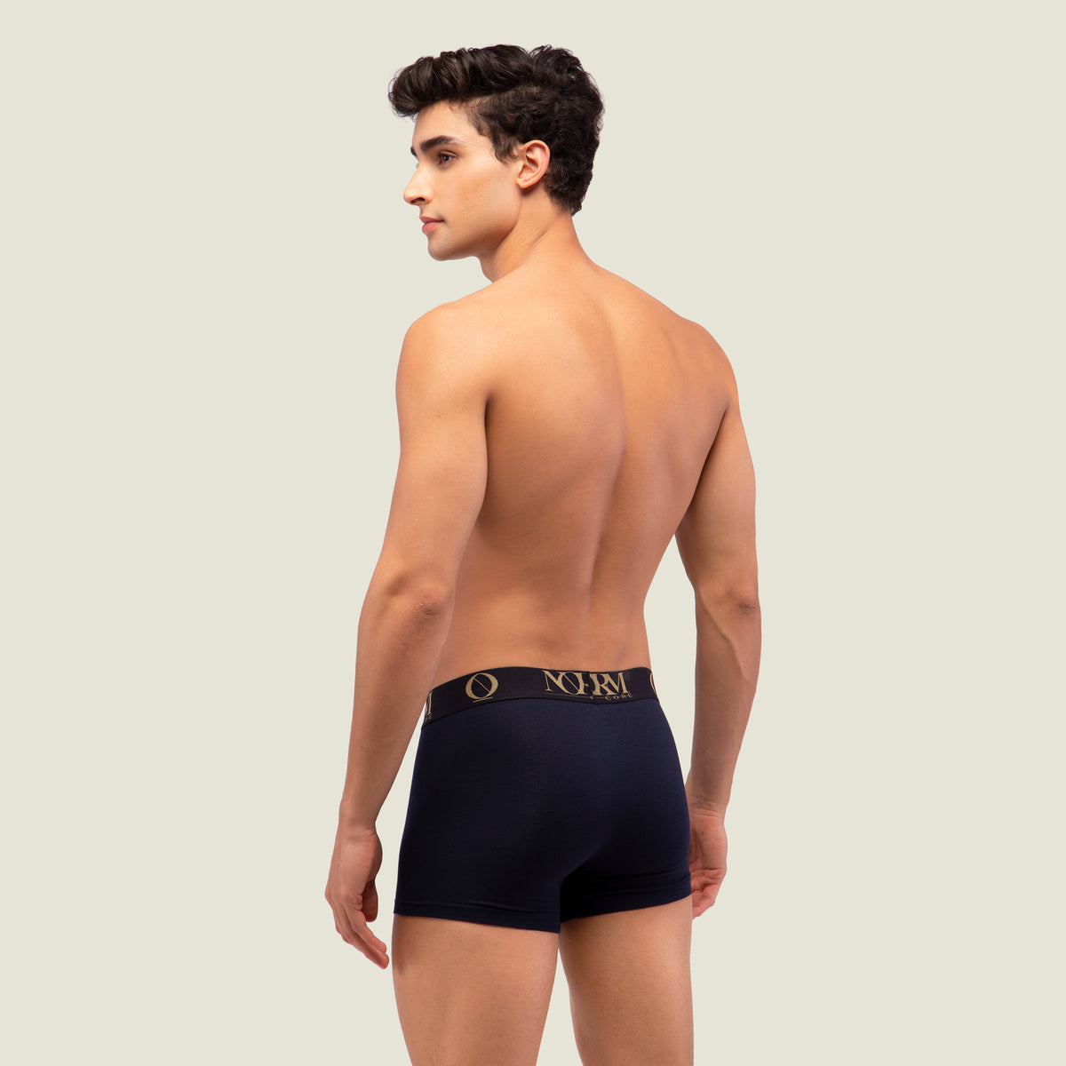 Navy Blue Trunk with Gold Waistband
