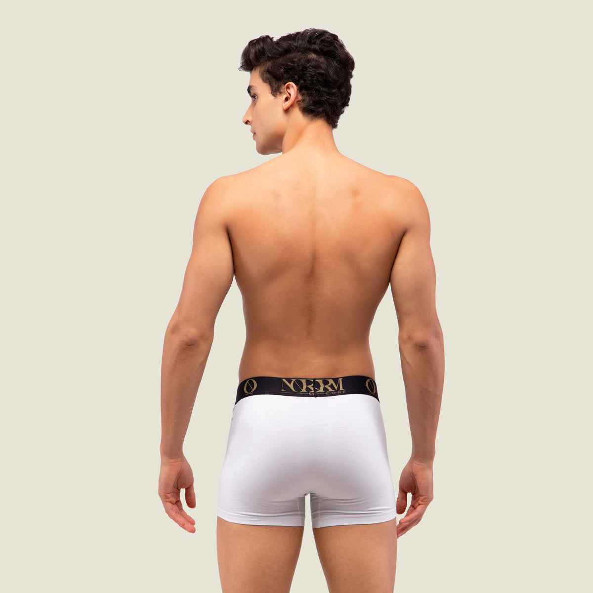 White Trunk with Gold Waistband