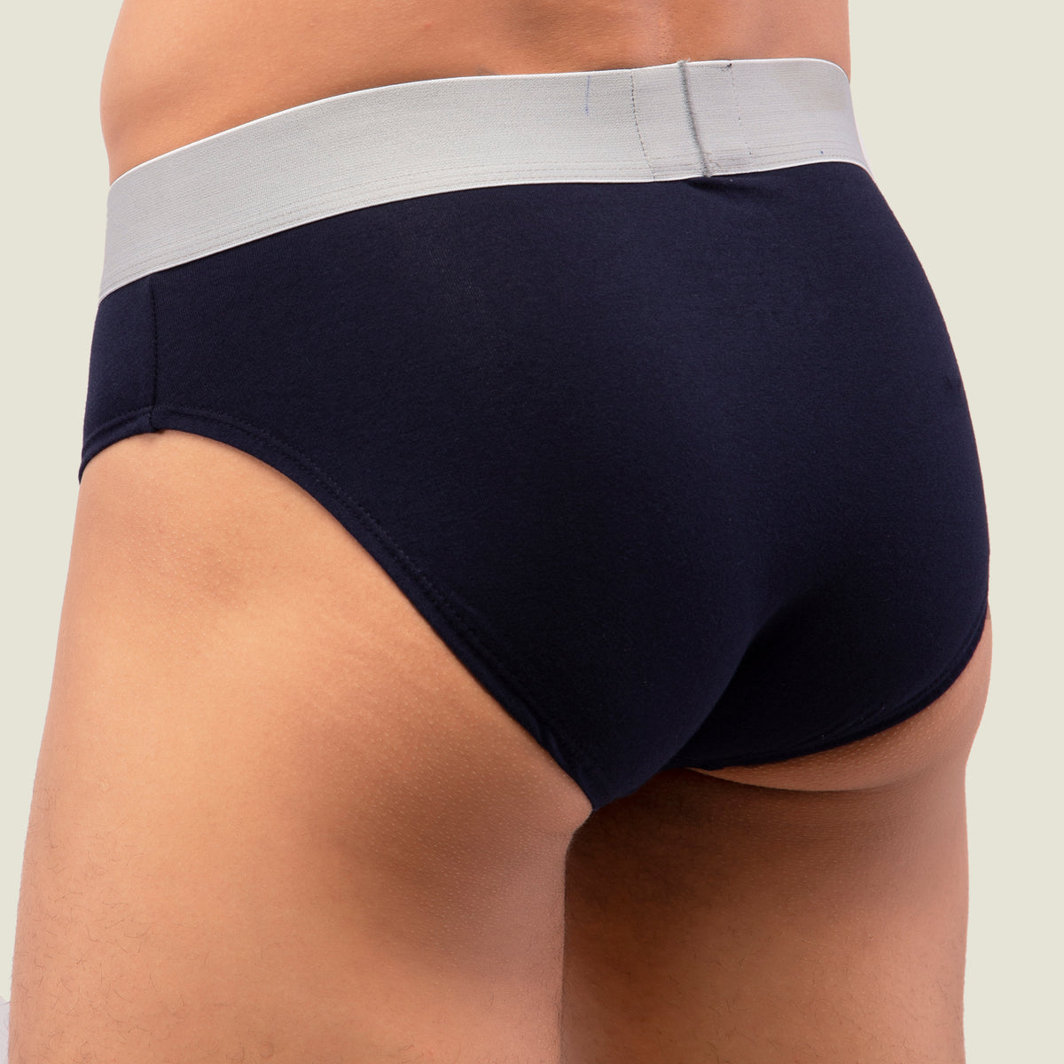 Navy Blue Brief with Silver Waistband