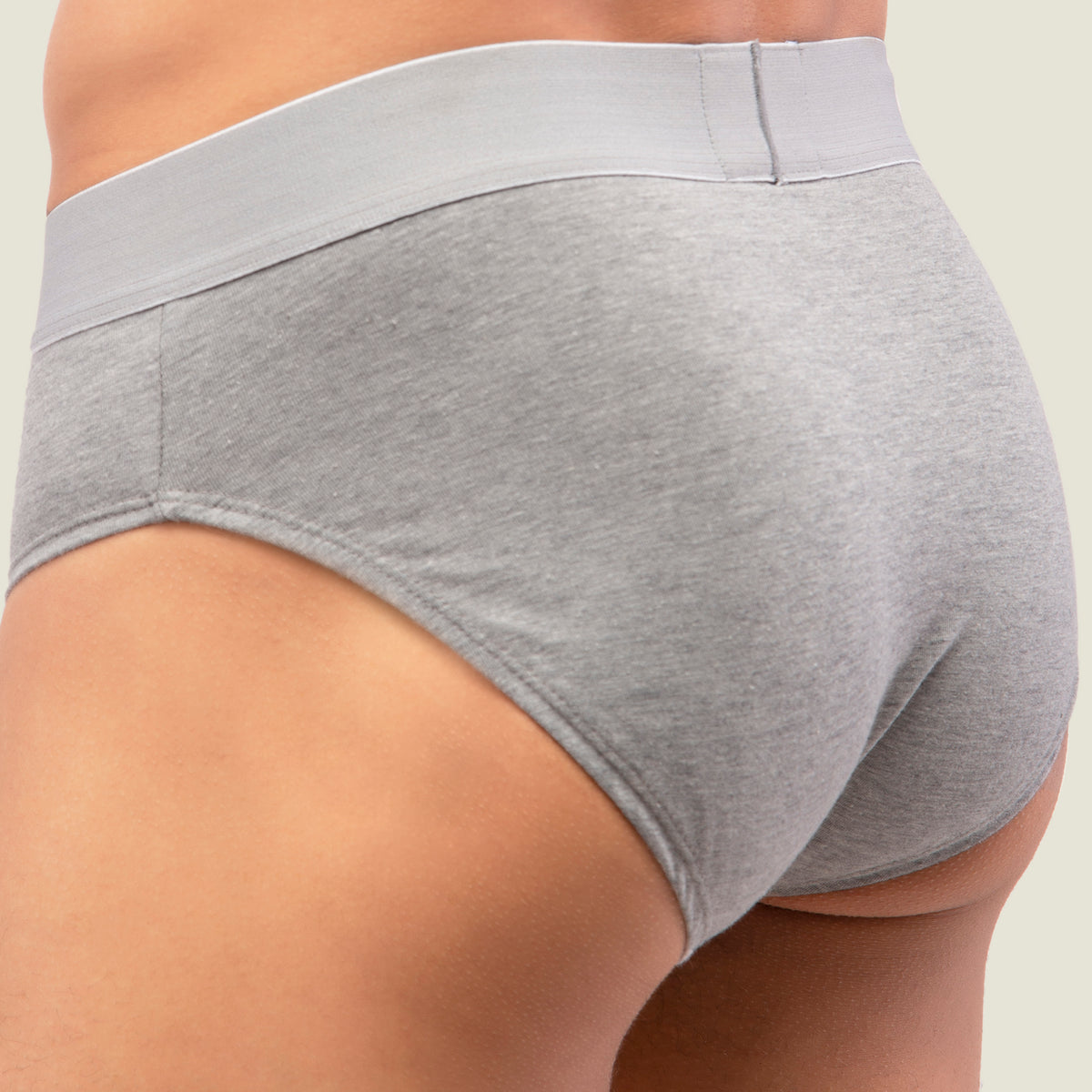 Grey Brief with Silver Waistband